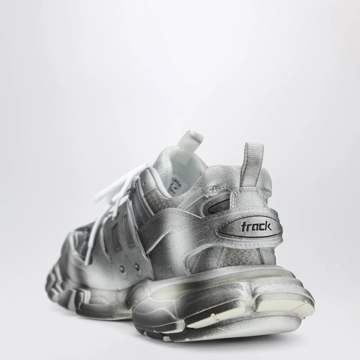 Balenciaga Track Stencil Logo Sneakers In Black/Whi