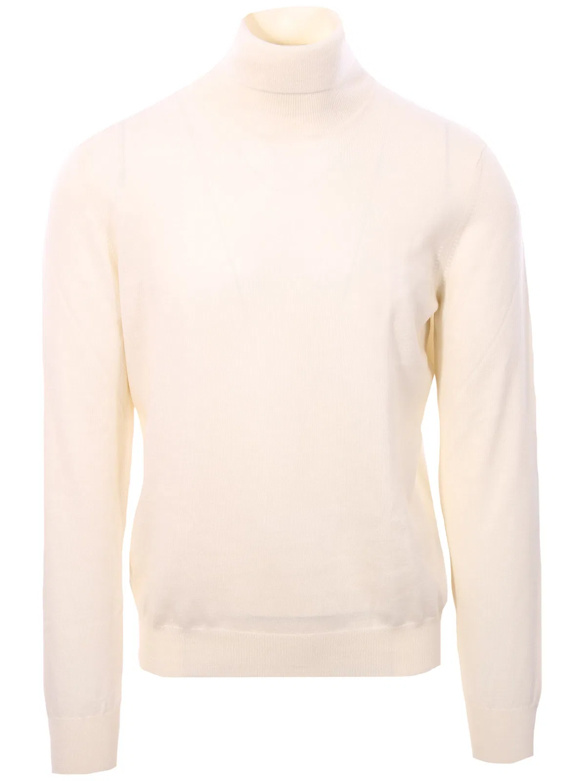 Gran Sasso White Wool Cyclist Sweater