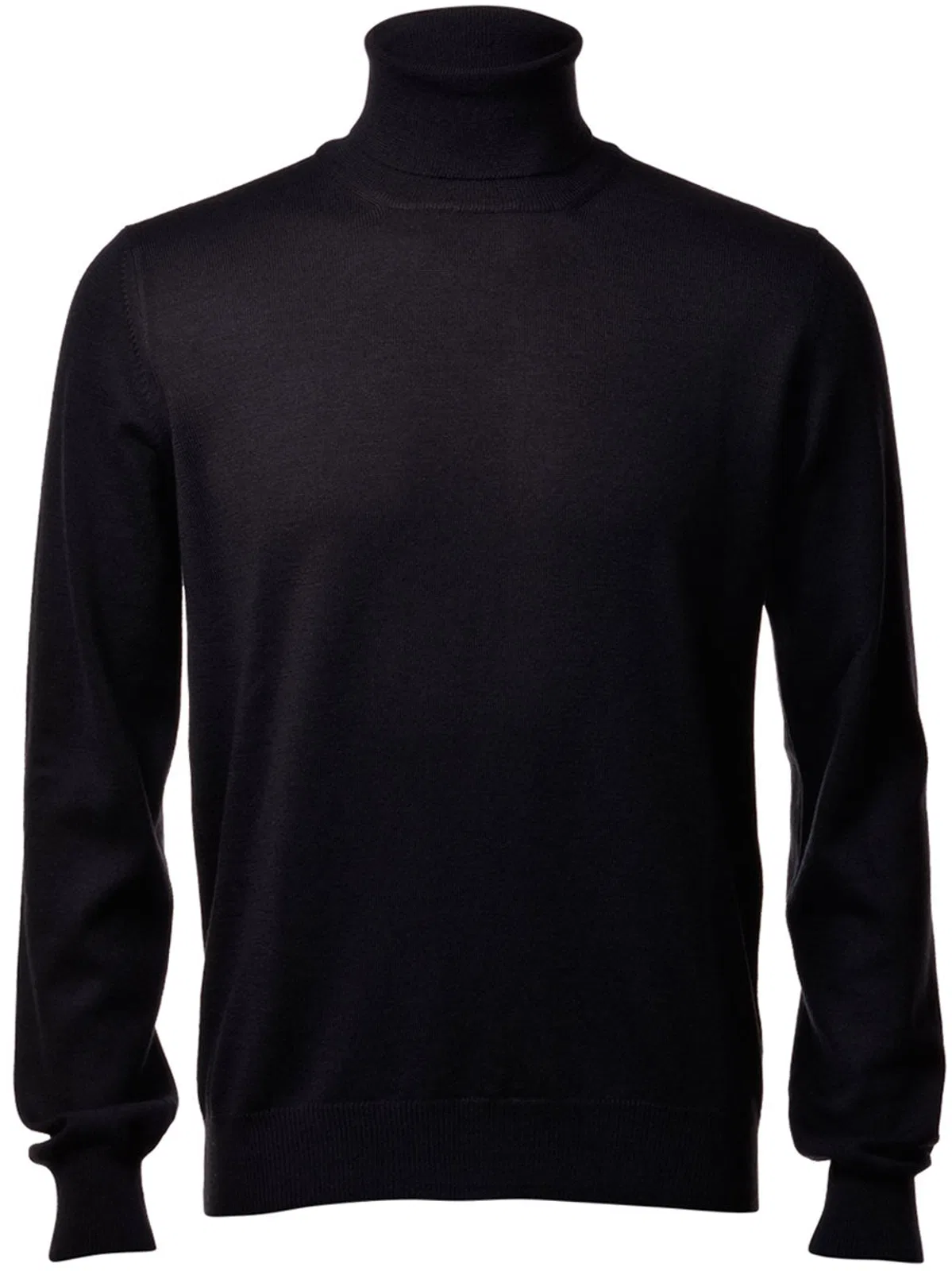 Gran Sasso Black Wool Cyclist Sweater