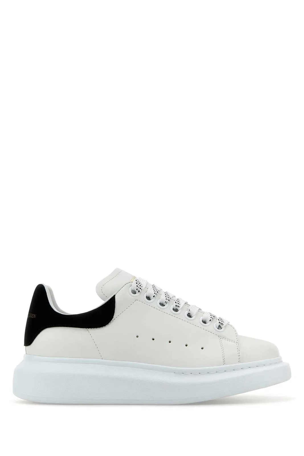 Alexander Mcqueen White Leather Sneakers With Black Suede 