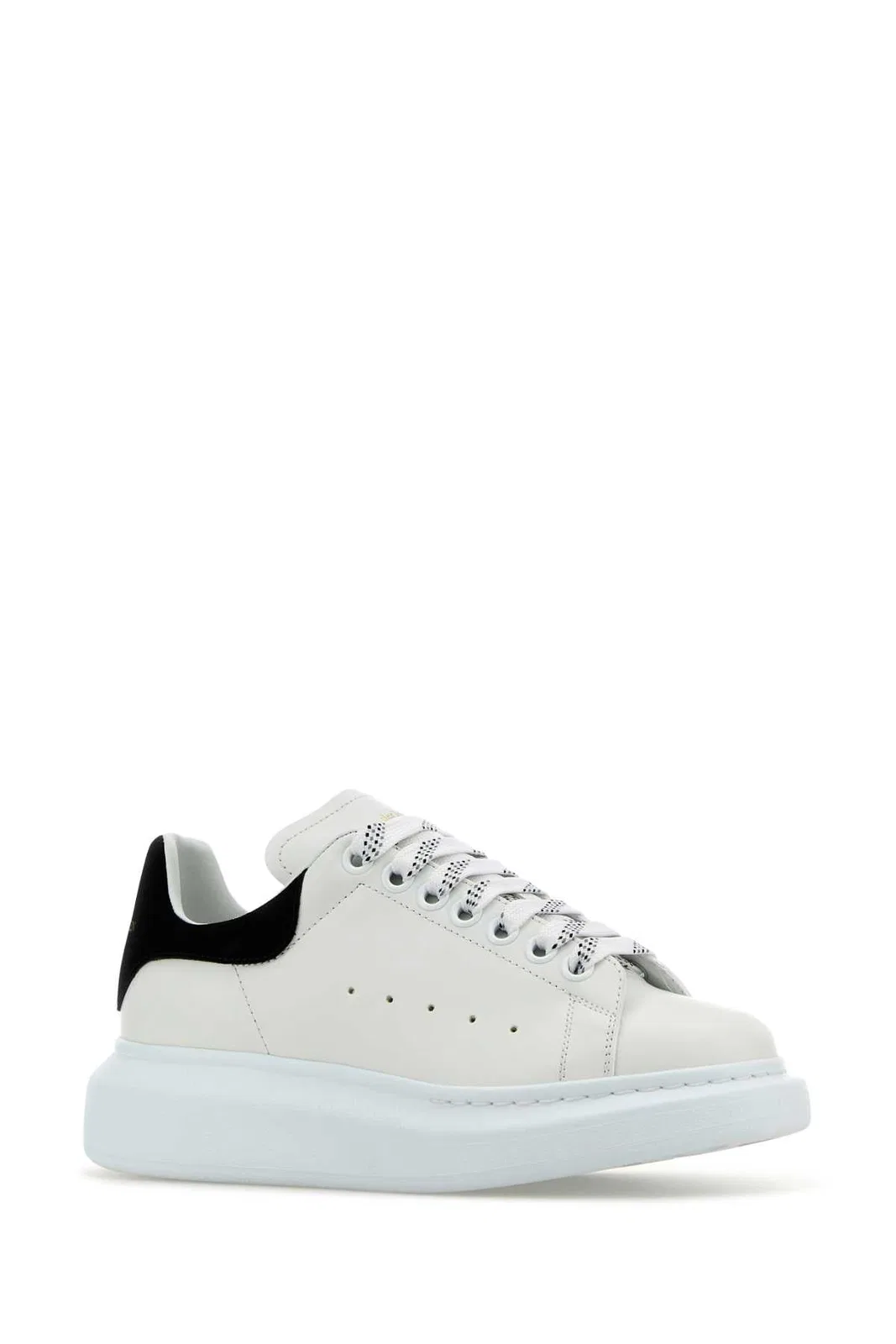 Alexander Mcqueen White Leather Sneakers With Black Suede 