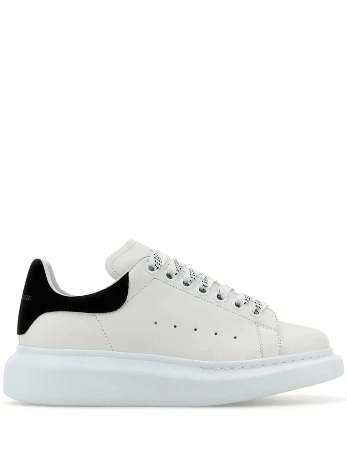 Alexander Mcqueen White Leather Sneakers With Black Suede 