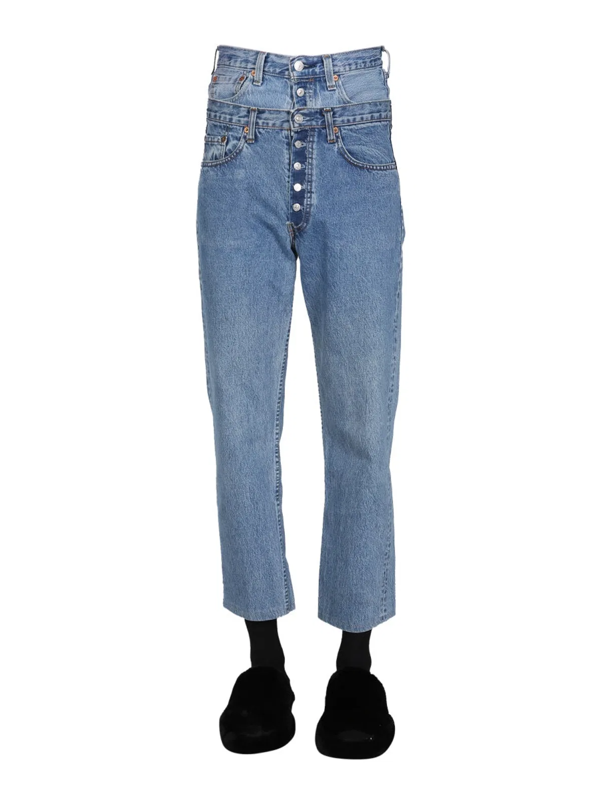 1/Off Double Waist Jeans