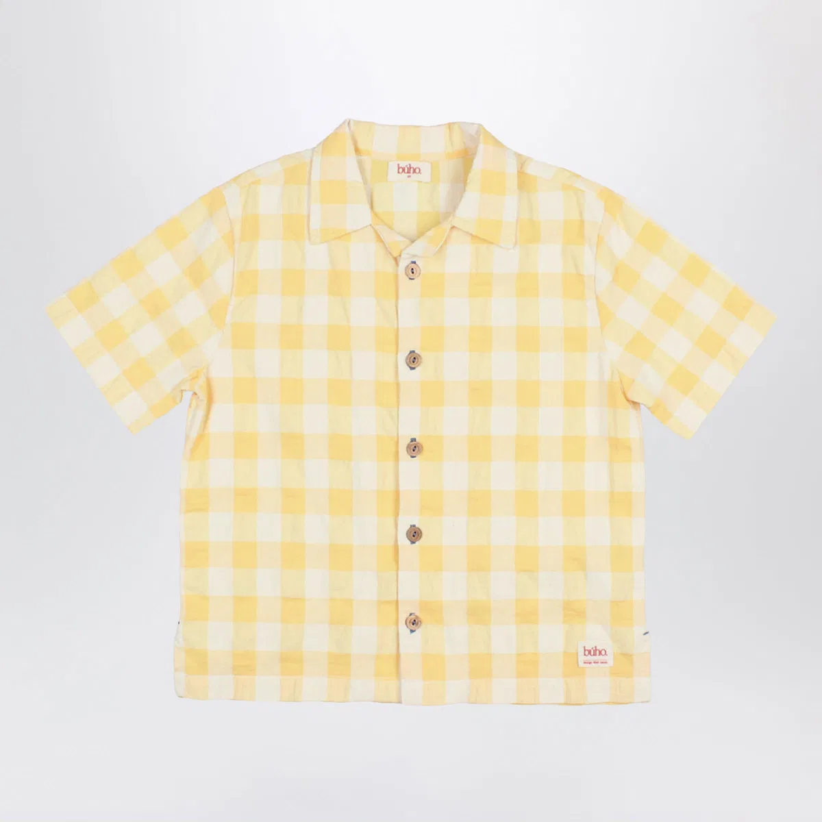 Búho Cotton Blend Shirt With Check Pattern