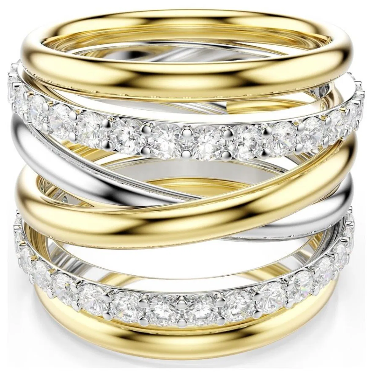 Swarovski Silver-Tone Gold-Tone Interwoven Bijoux