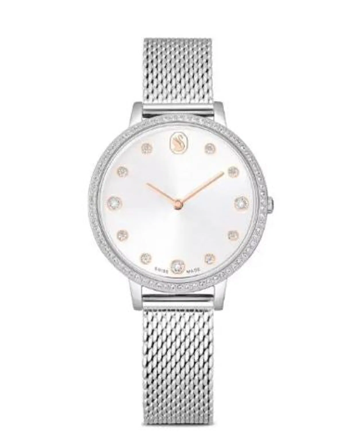 Swarovski White Dial Silver-Tone Watch Accessories