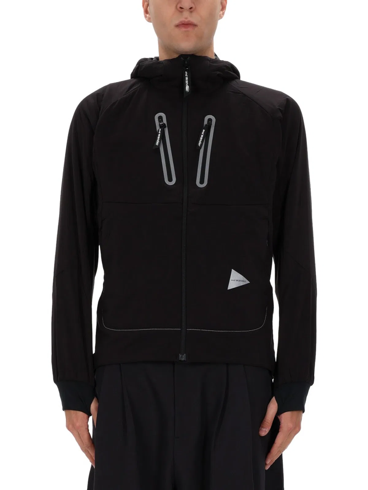 And Wander Black Nylon Sports Jacket