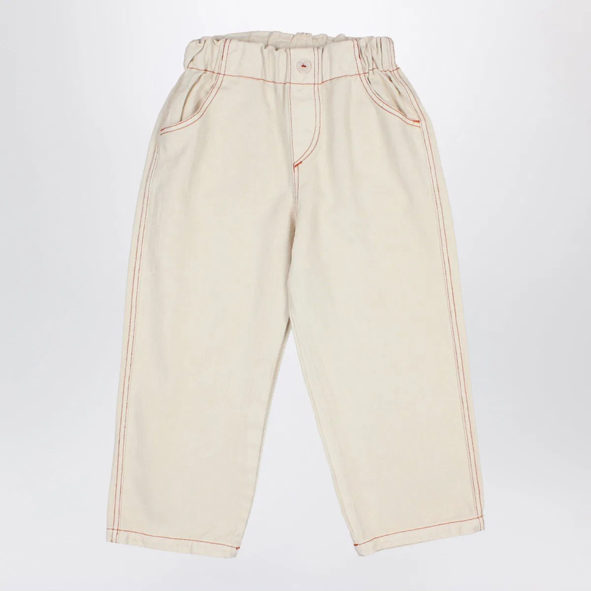 Búho Sand-Colored Cotton Blend Trousers