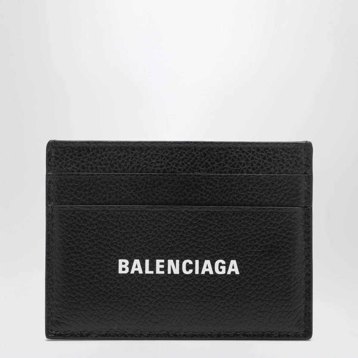 Balenciaga Cash Black Card Holder In Grained Leathe