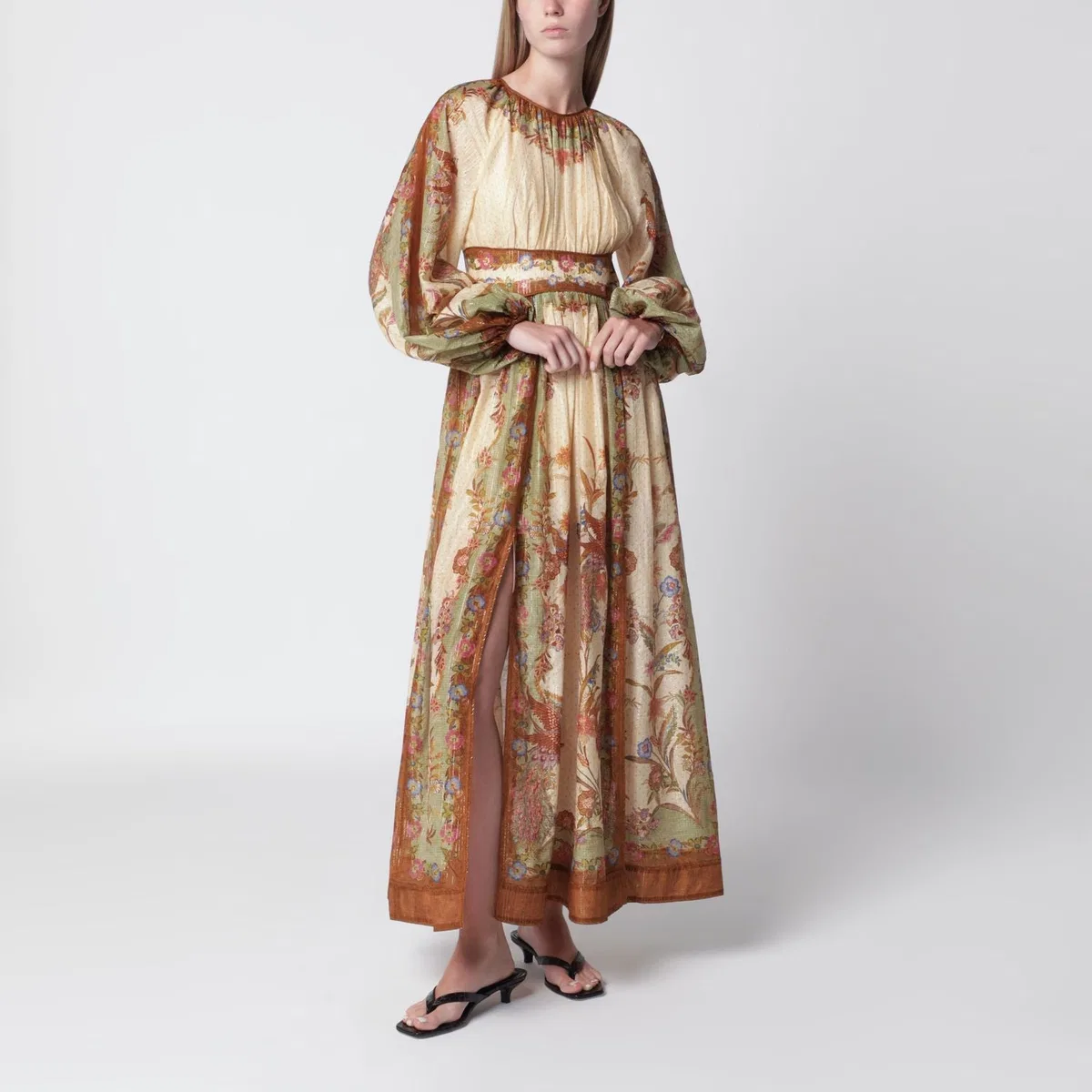 Zimmermann Cream Cotton And Silk Indra Maxi Dress