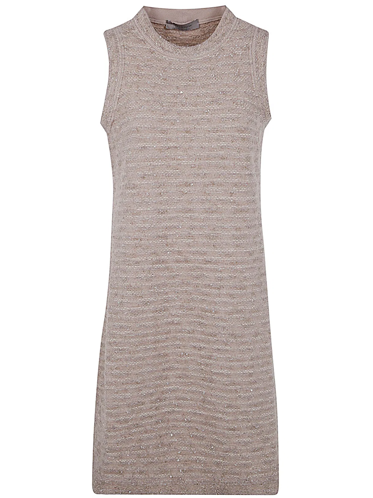 D.Exterior Pattern Crystal Sleeveless Dress