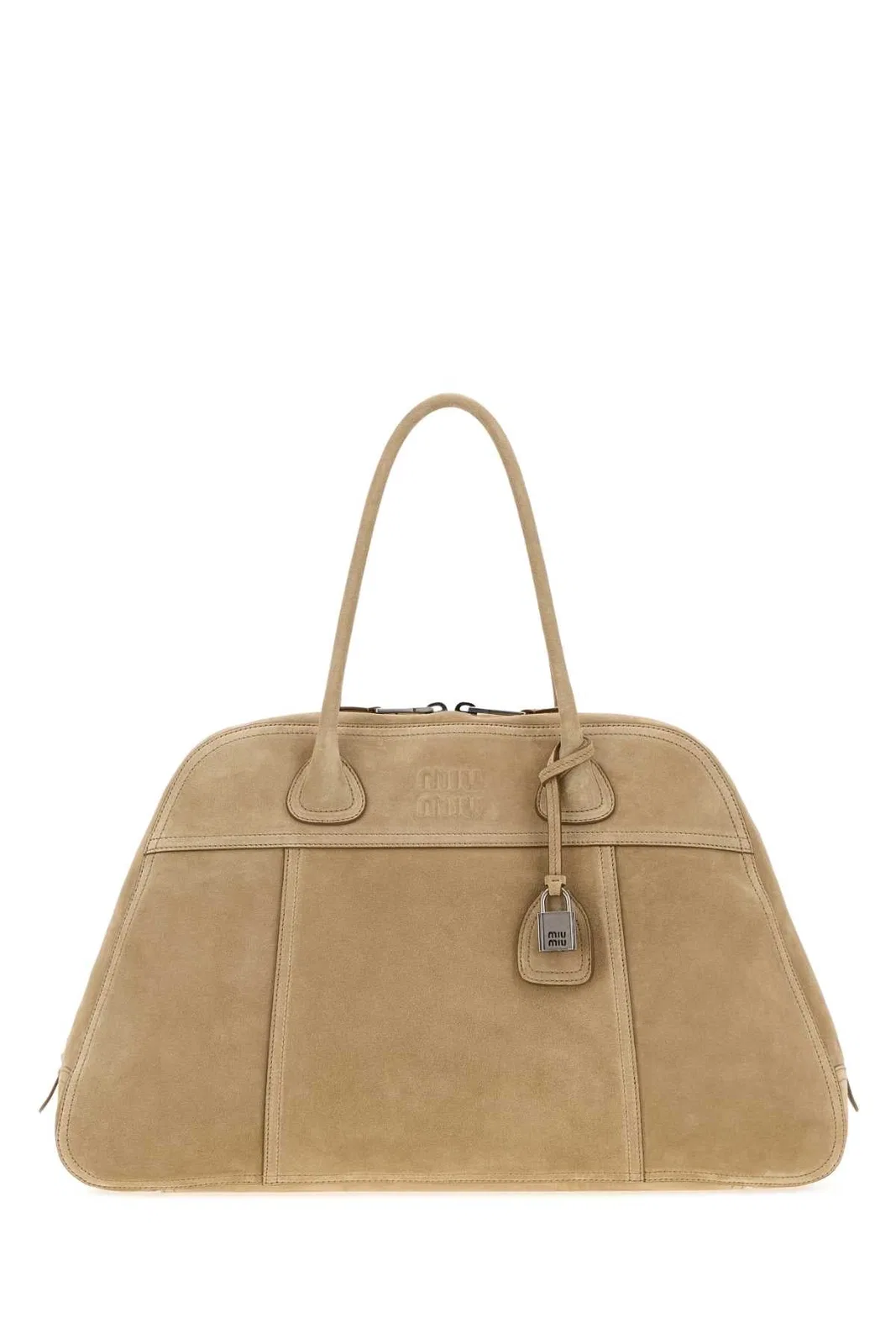 Miu Miu Beige Suede Vivant Shopping Bag