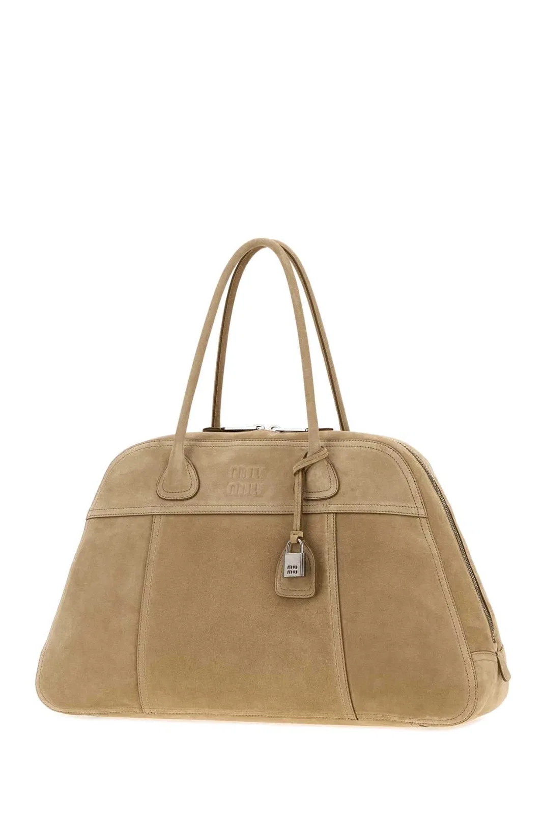 Miu Miu Beige Suede Vivant Shopping Bag