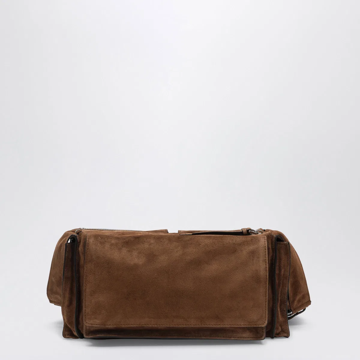 Miu Miu Utilitaire Crossbody Bag In Cocoa Suede