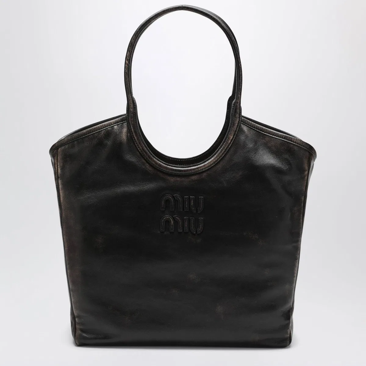 Miu Miu Ivy Shopping Tote In Lambskin Leather, C