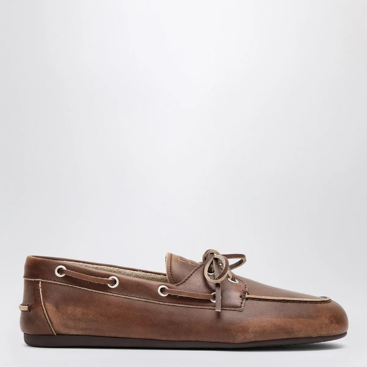 Miu Miu Distressed Boat Shoes
