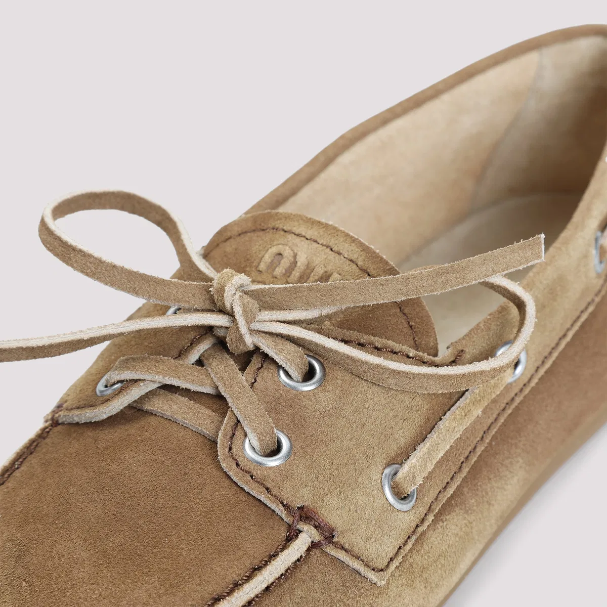 Miu Miu Camel Suede Loafers