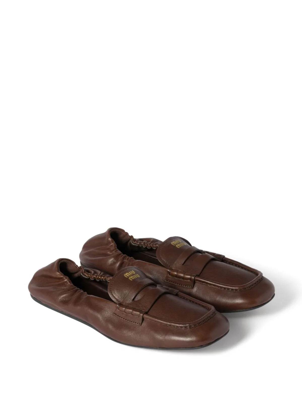 Miu Miu Chocolate Brown Miu Miu Leather Ruches L