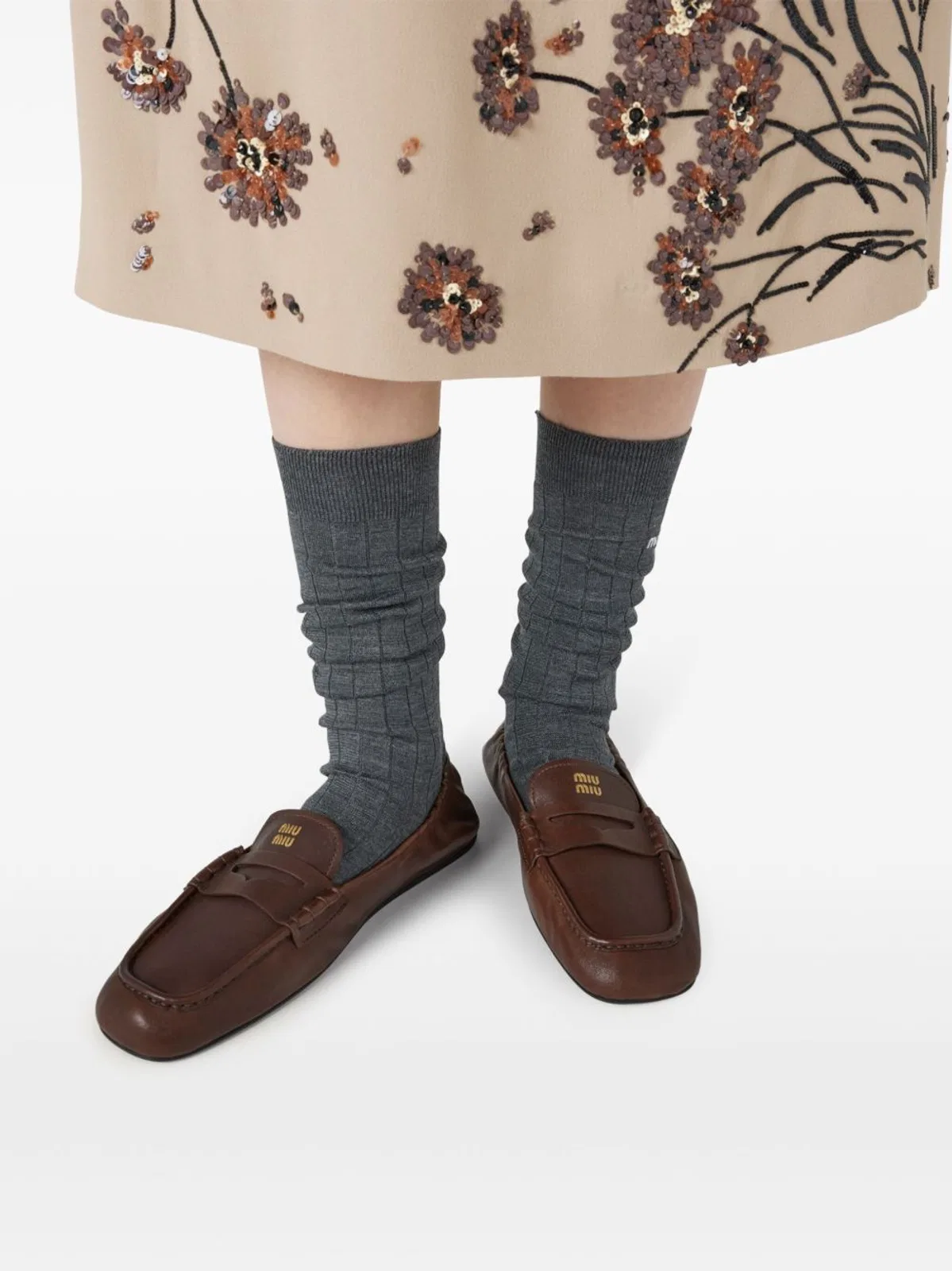 Miu Miu Chocolate Brown Miu Miu Leather Ruches L