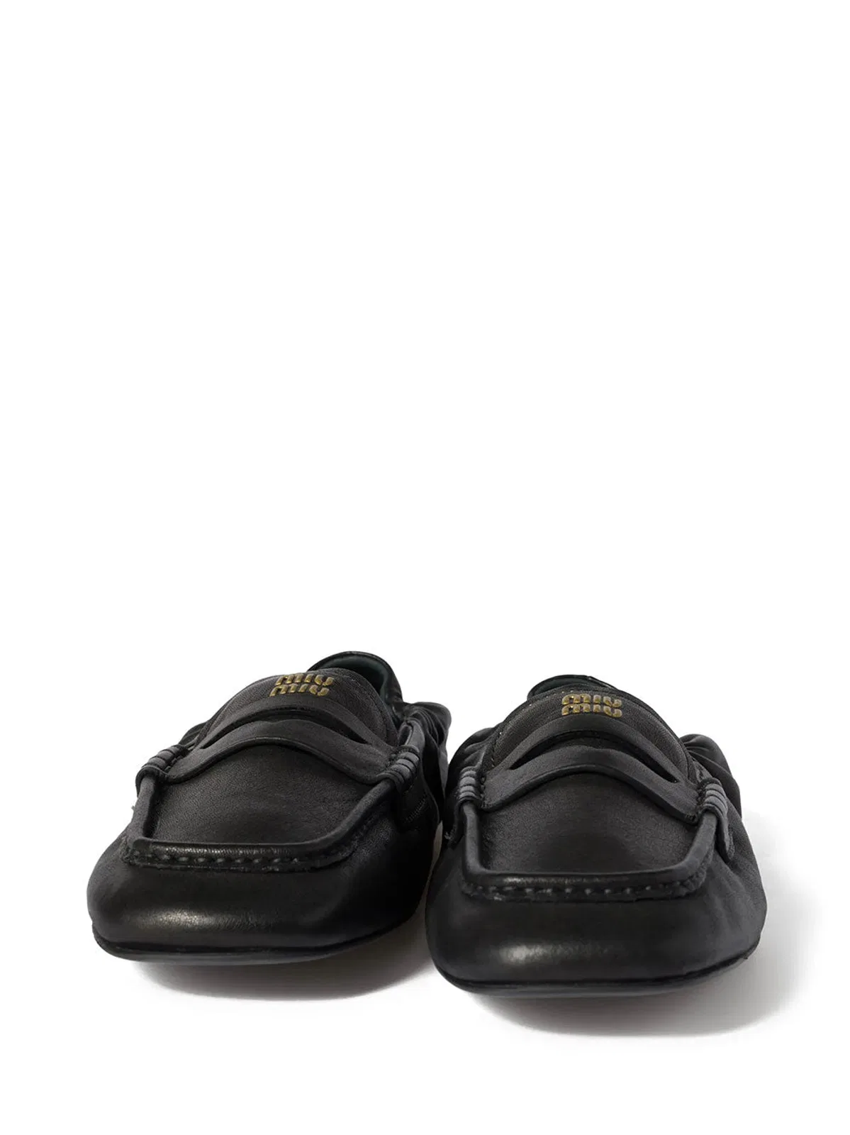 Miu Miu Ruches Nappa Leather Loafers