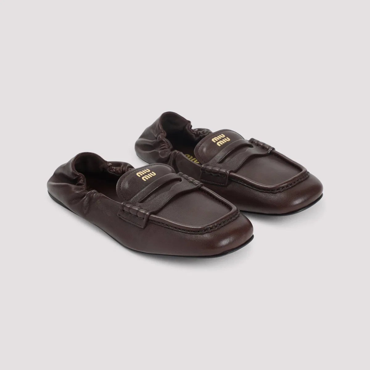Miu Miu Ruches Nappa Leather Loafers