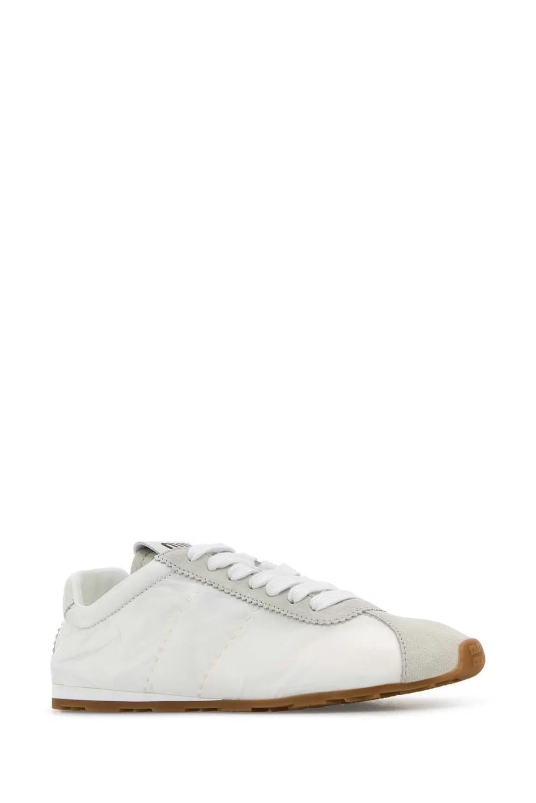 Miu Miu White Fabric And Suede Sneakers
