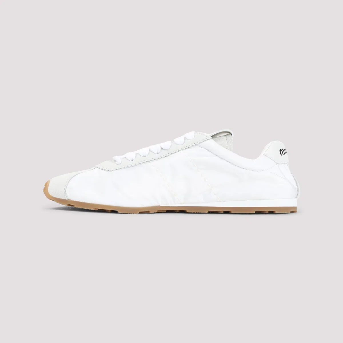 Miu Miu White Fabric And Suede Sneakers
