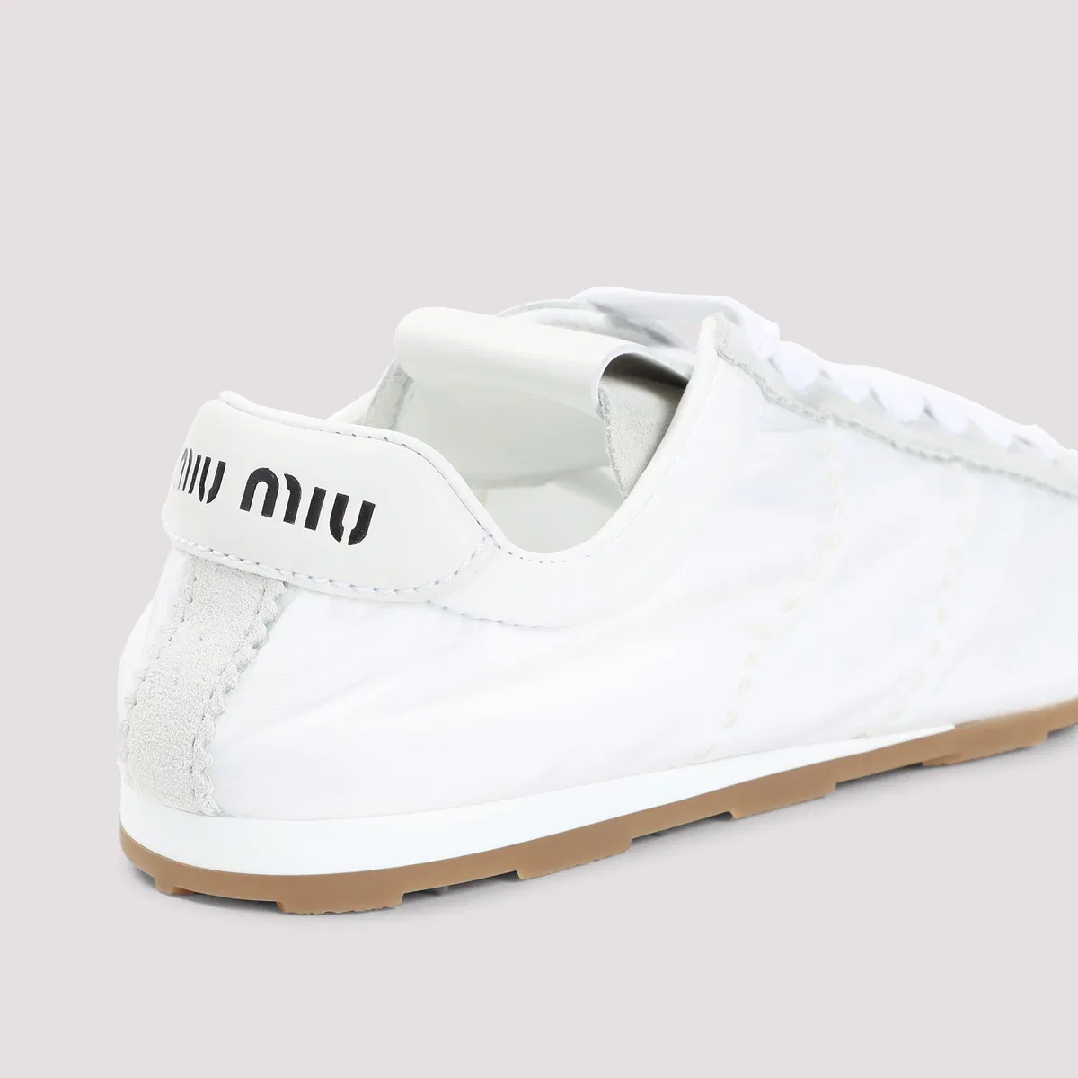 Miu Miu White Fabric And Suede Sneakers