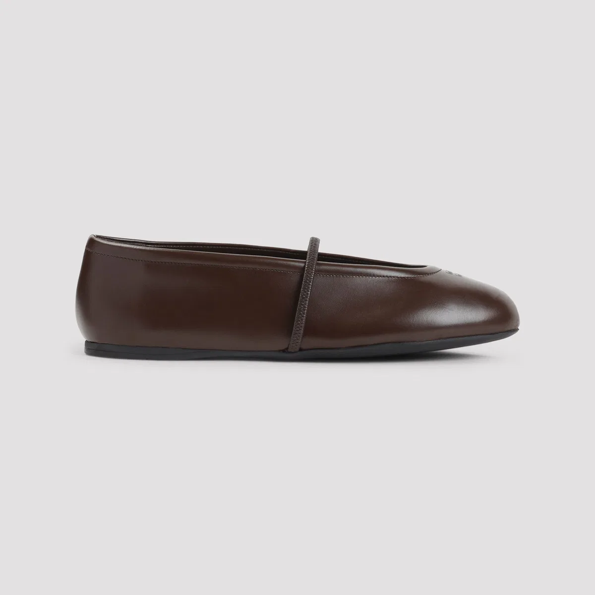 Miu Miu Chocolate Leather Ballerinas