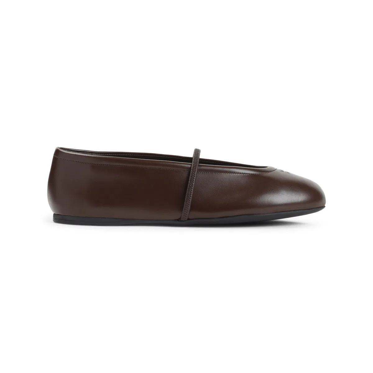 Miu Miu Chocolate Leather Ballerinas