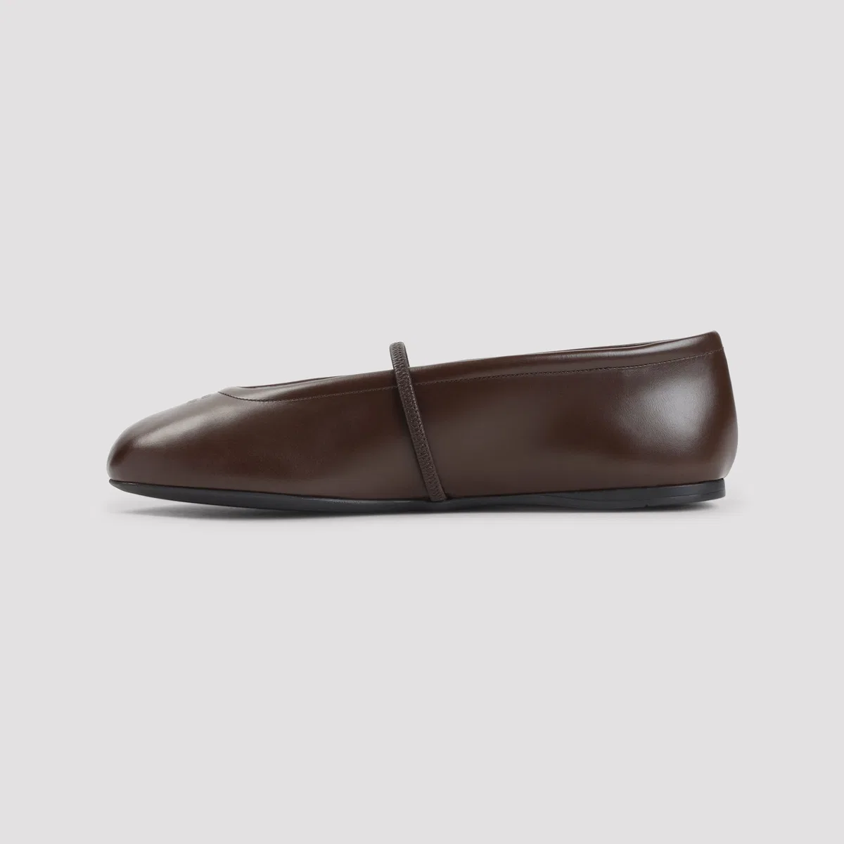 Miu Miu Chocolate Leather Ballerinas
