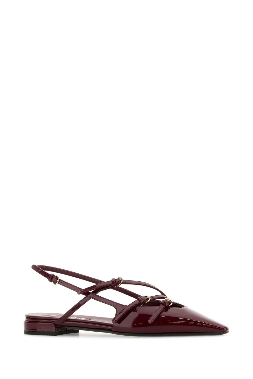 Miu Miu Burgundy Leather Ballerinas