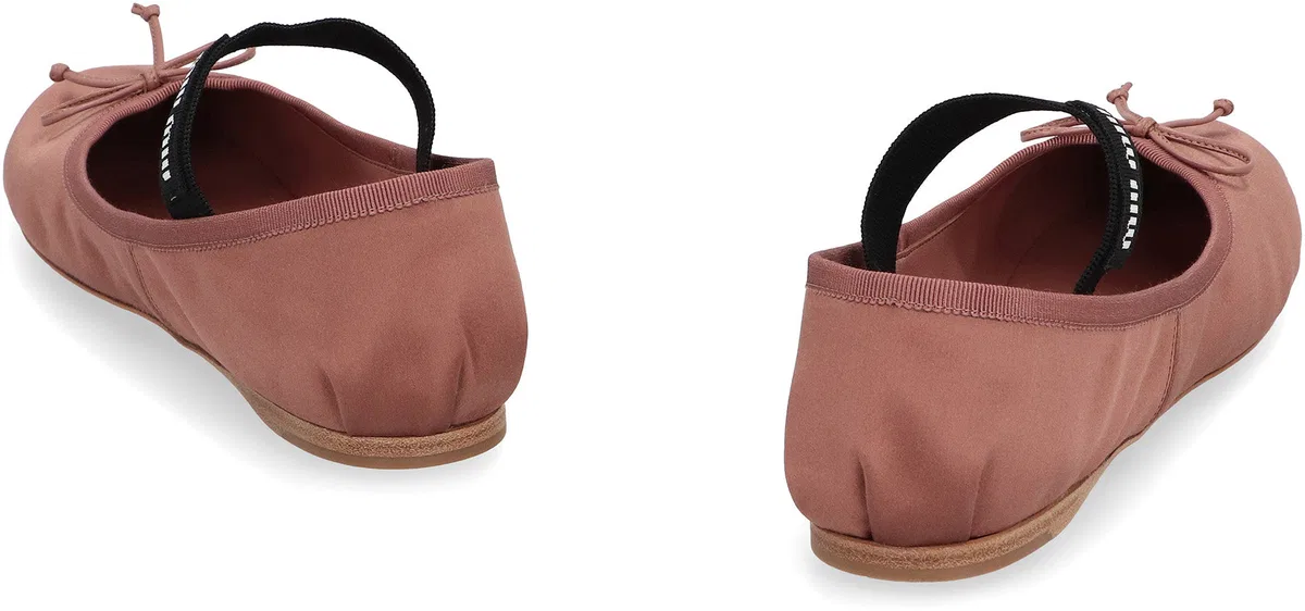Miu Miu Dark Pink Satin Ballerinas