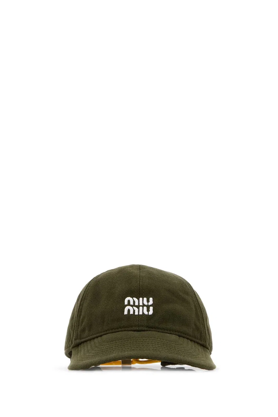 Miu Miu Olive Green Cotton Baseball Cap