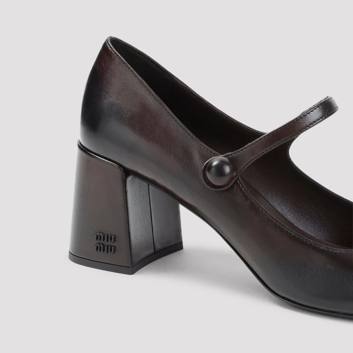 Miu Miu Moro Nero Leather Decolletè