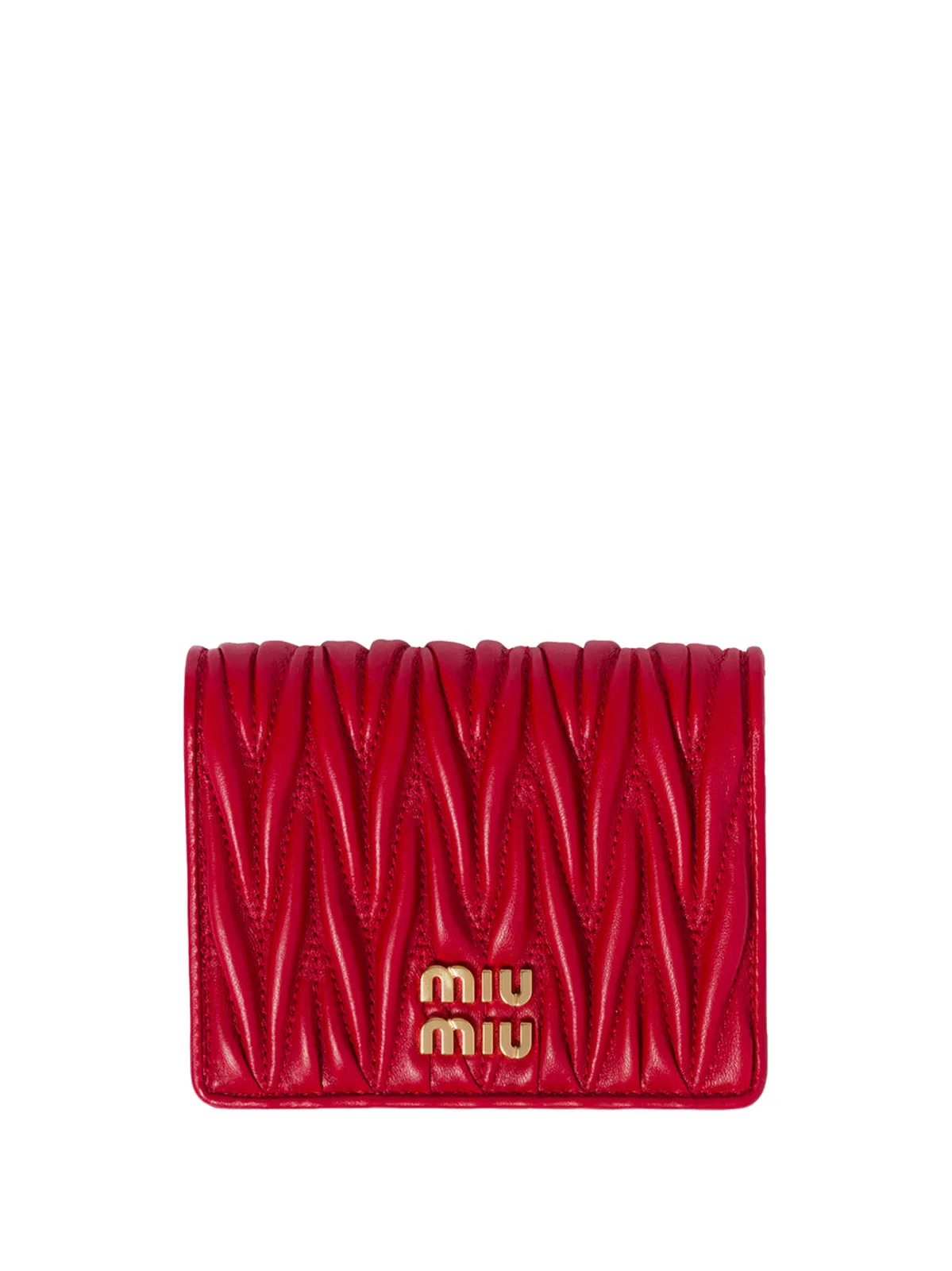 Miu Miu Red Matelassé Nappa Wallet
