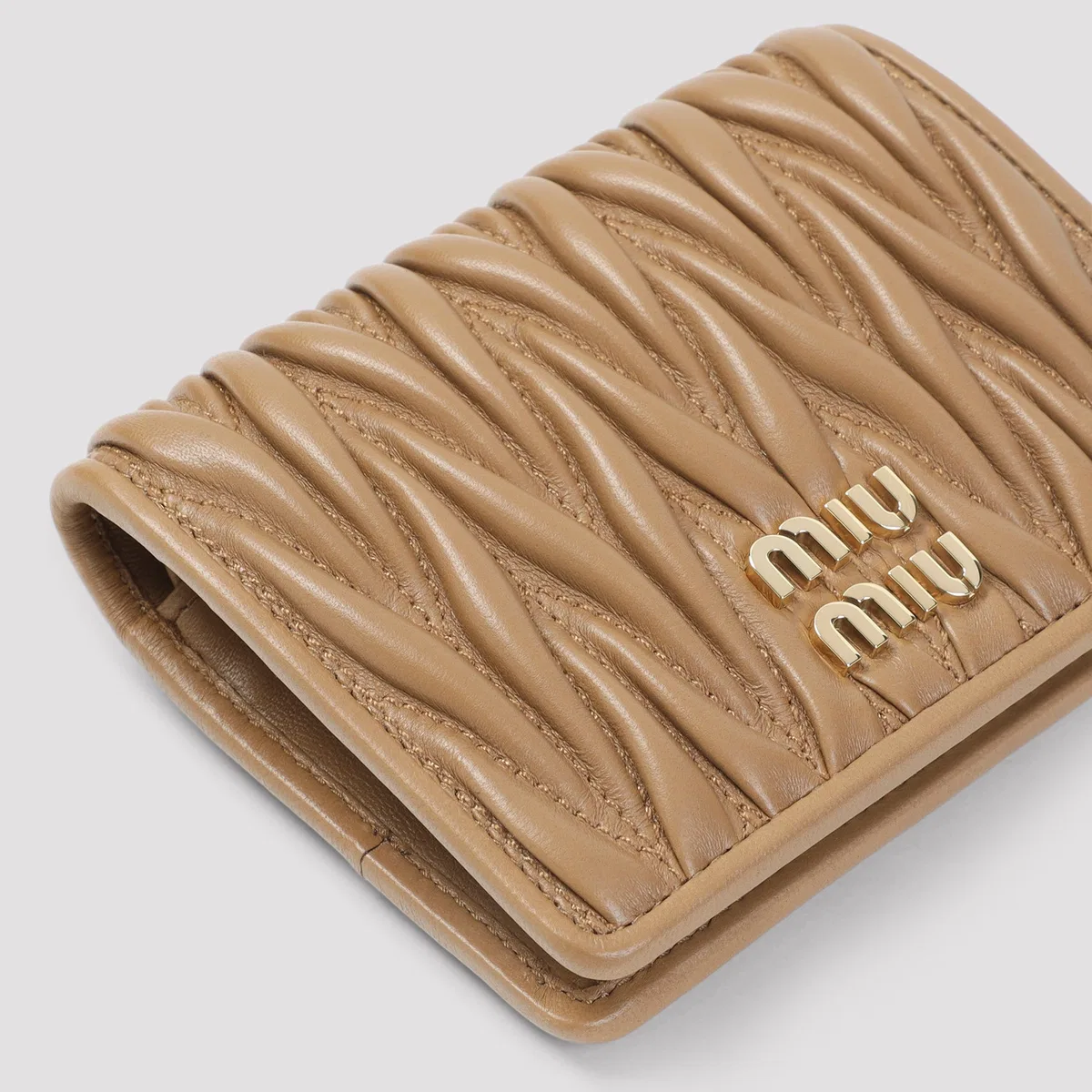 Miu Miu Matelassé Caramel Wallet