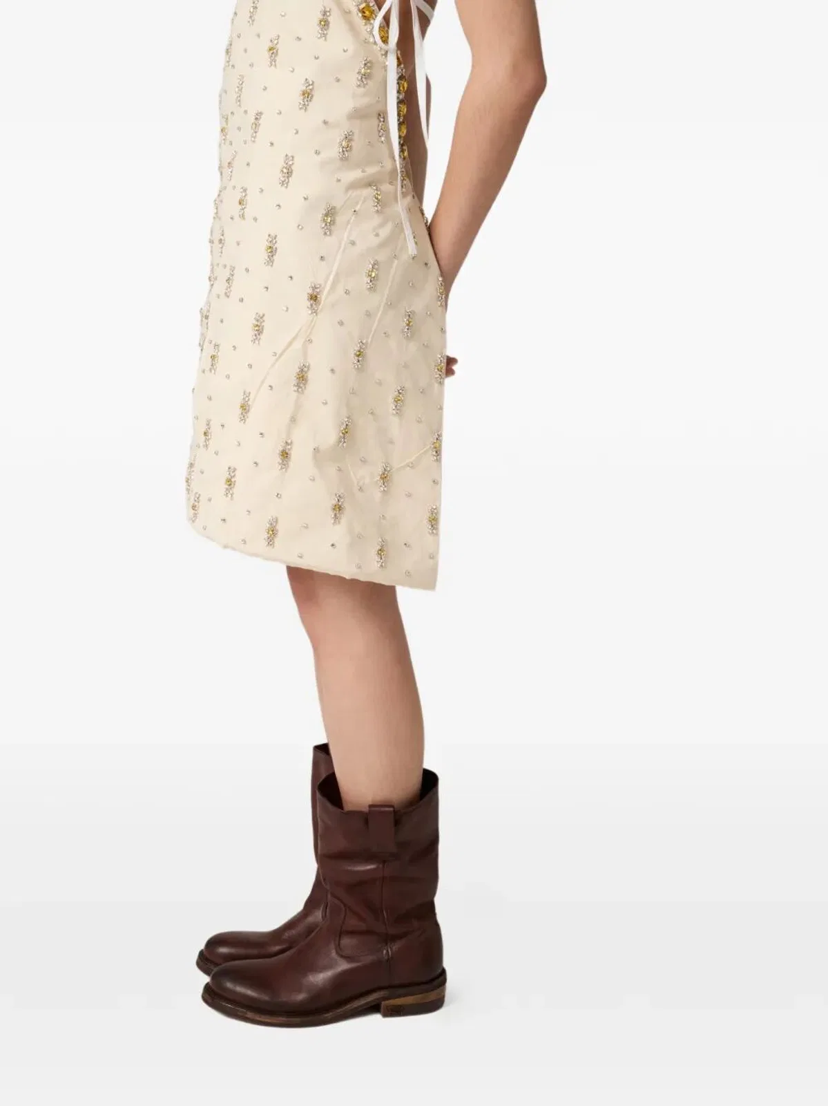 Miu Miu Foule Aged Look Leather Booties