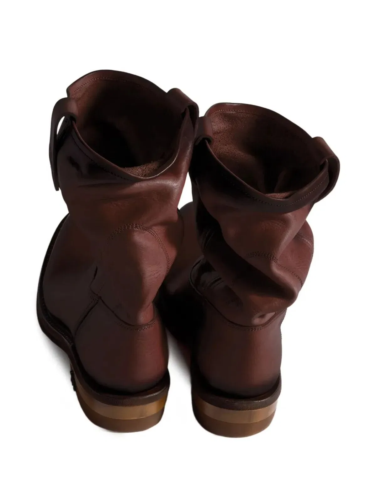 Miu Miu Foule Aged Look Leather Booties