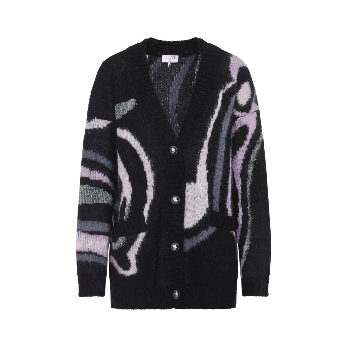 Emilio Pucci Embroidered Mohair Blend Oversize Cardig