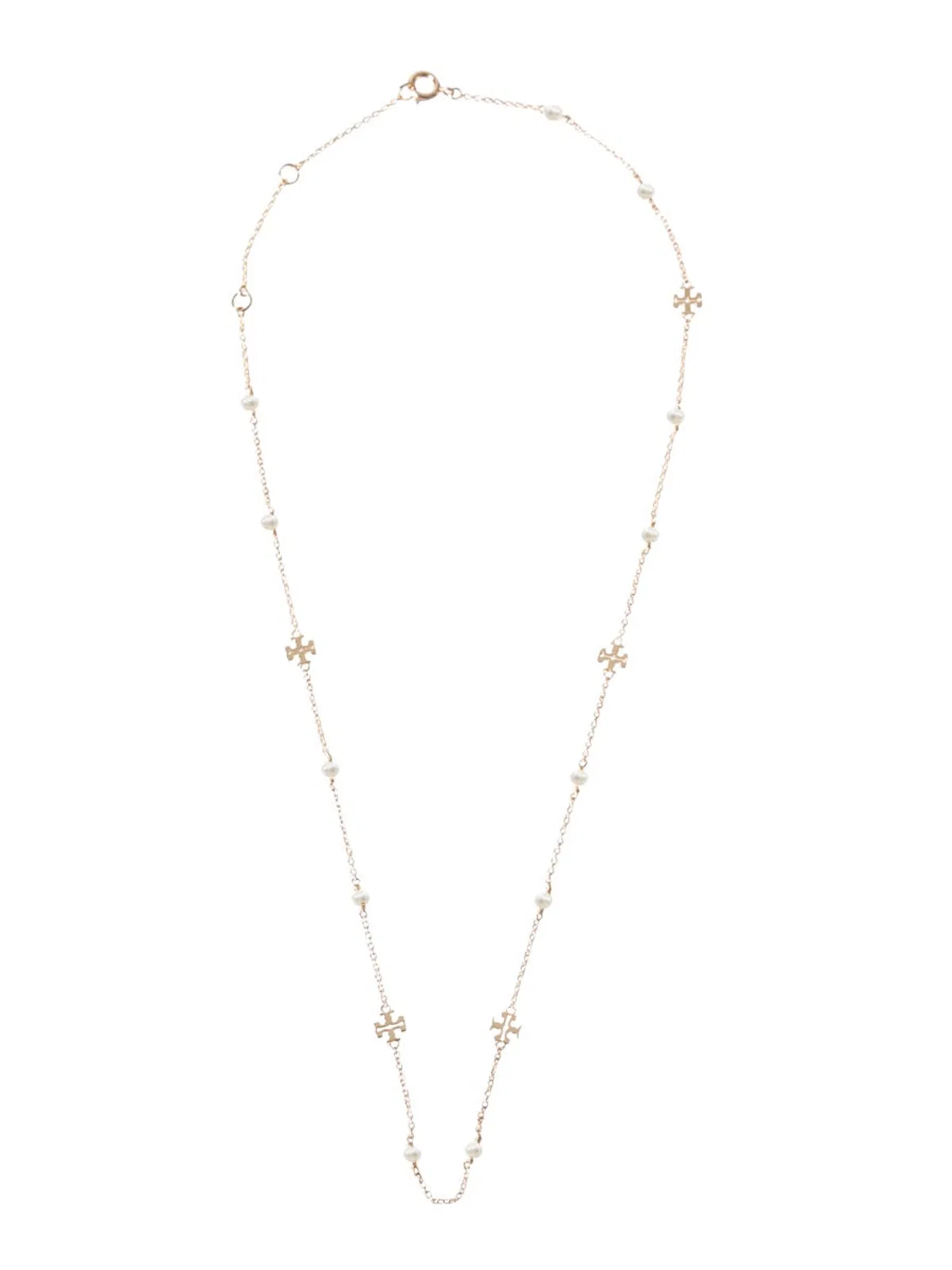 Tory Burch Collana "Kira" Con Logo E Perle