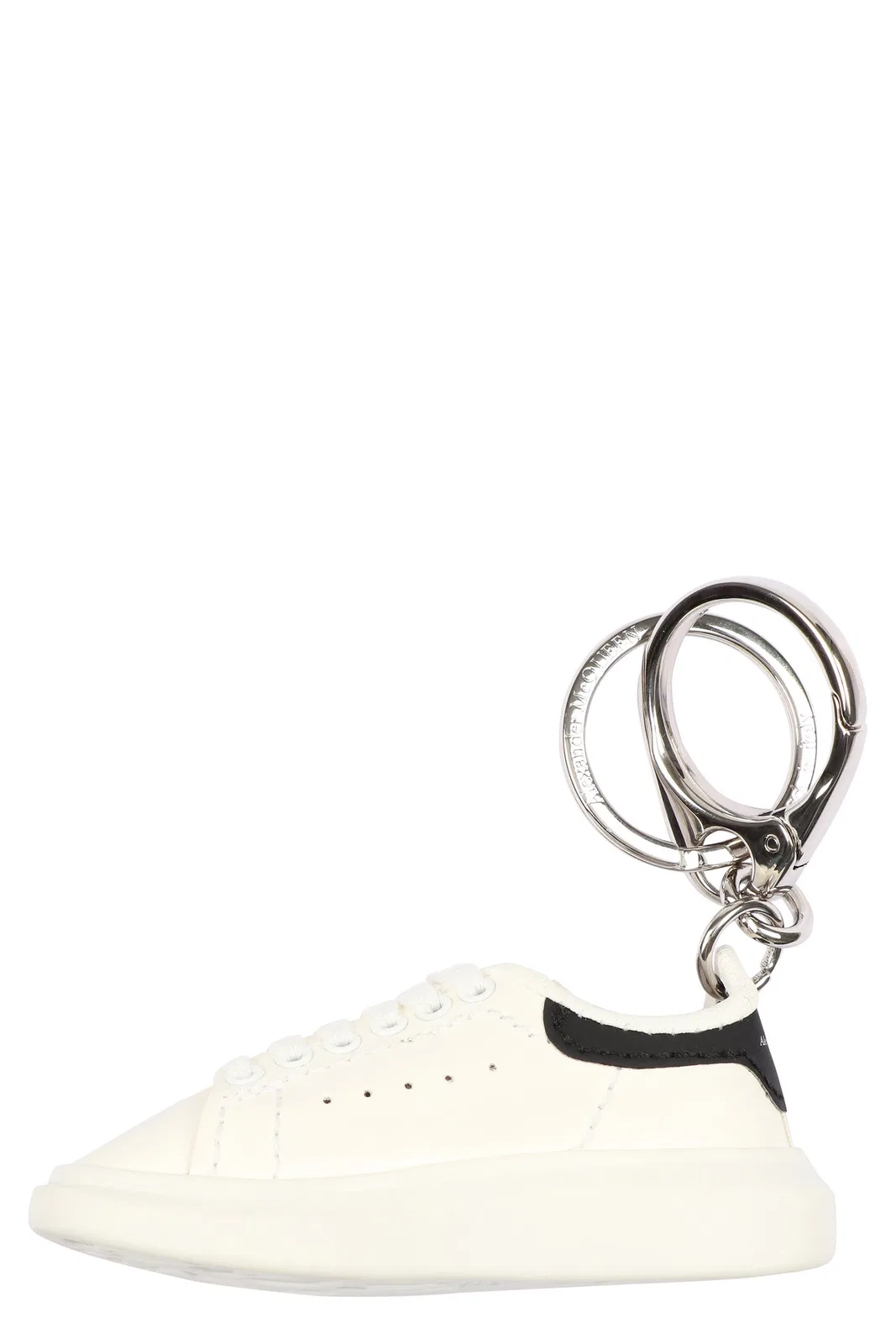 Alexander Mcqueen White Leather Key Ring