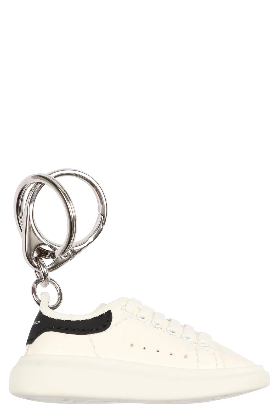 Alexander Mcqueen White Leather Key Ring
