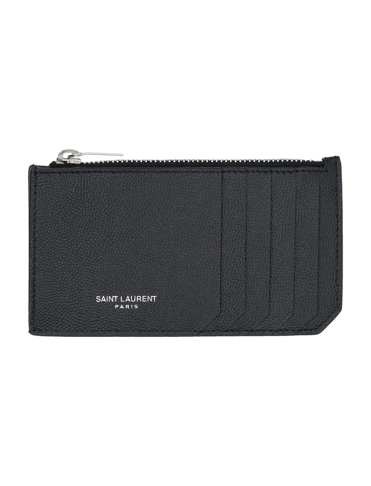Saint Laurent Black Fragments Card Holder With Zip