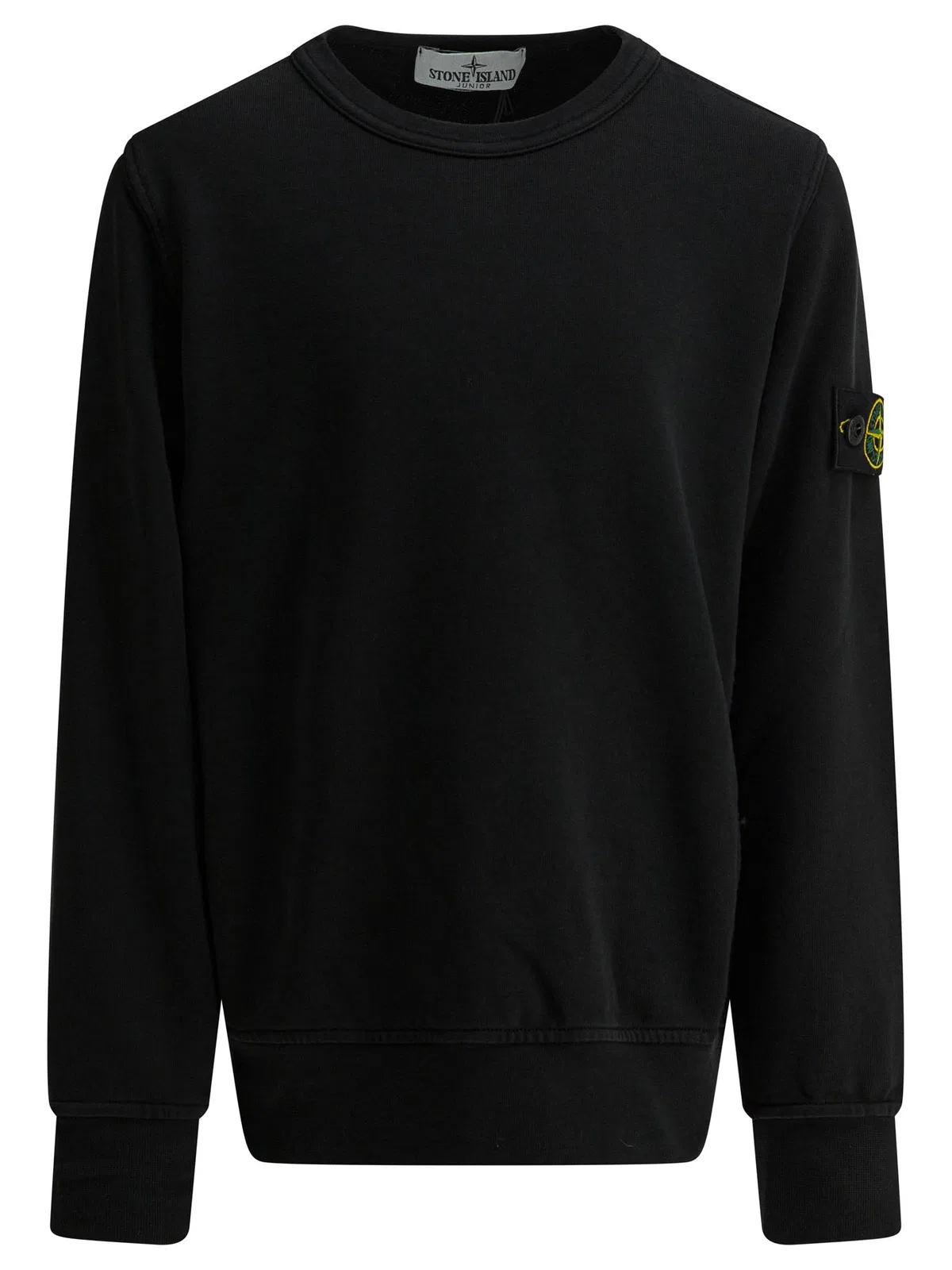 Stone Island Kids Black Cotton Sweatshirt