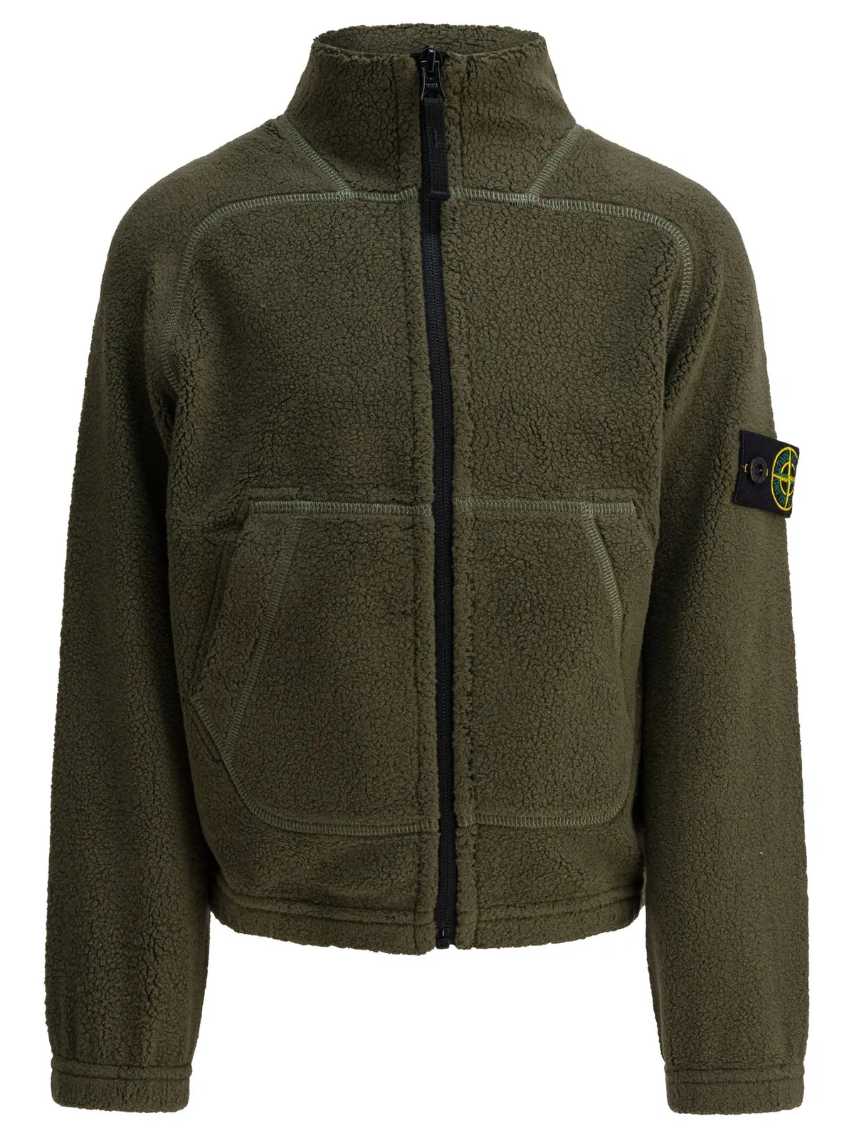 Stone Island Kids Green Cotton Blend Sweatshirt