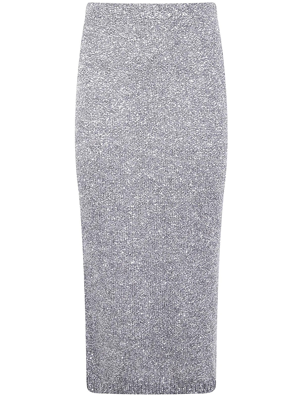 D.Exterior Soft Sequins Straight Skirt