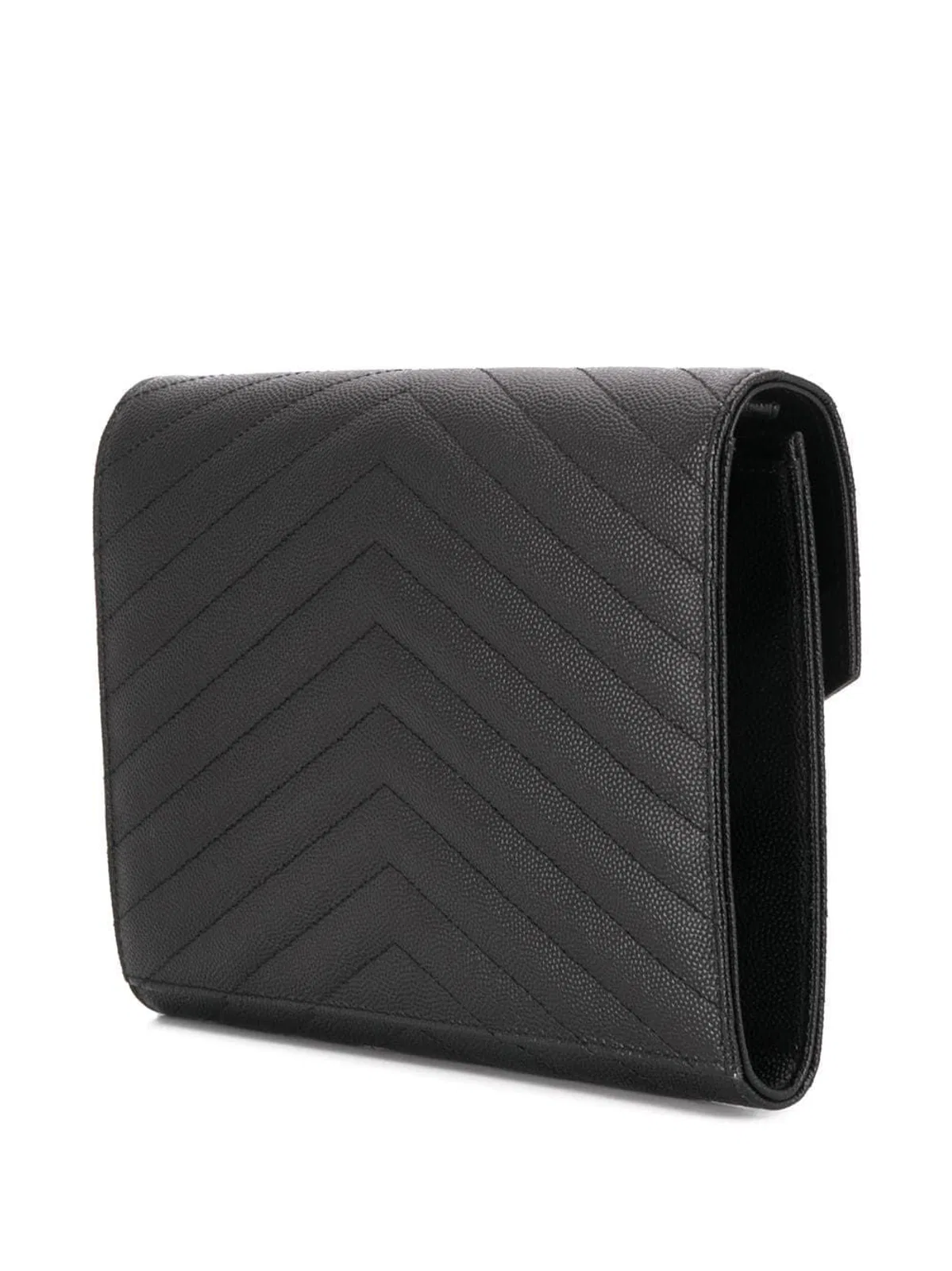Saint Laurent Cassandre Flap Pouch In Grain De Poudre 