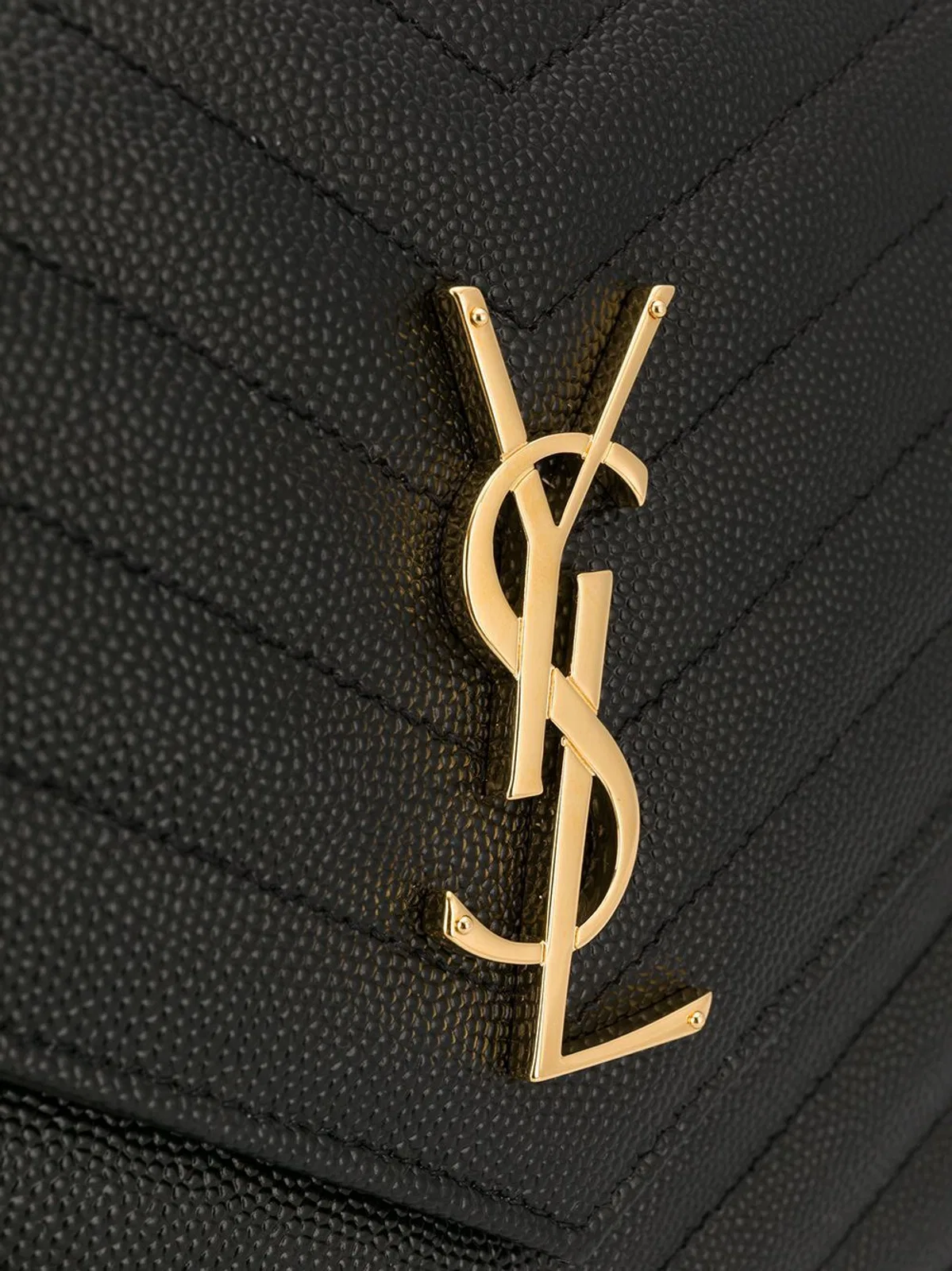 Saint Laurent Cassandre Flap Pouch In Grain De Poudre 