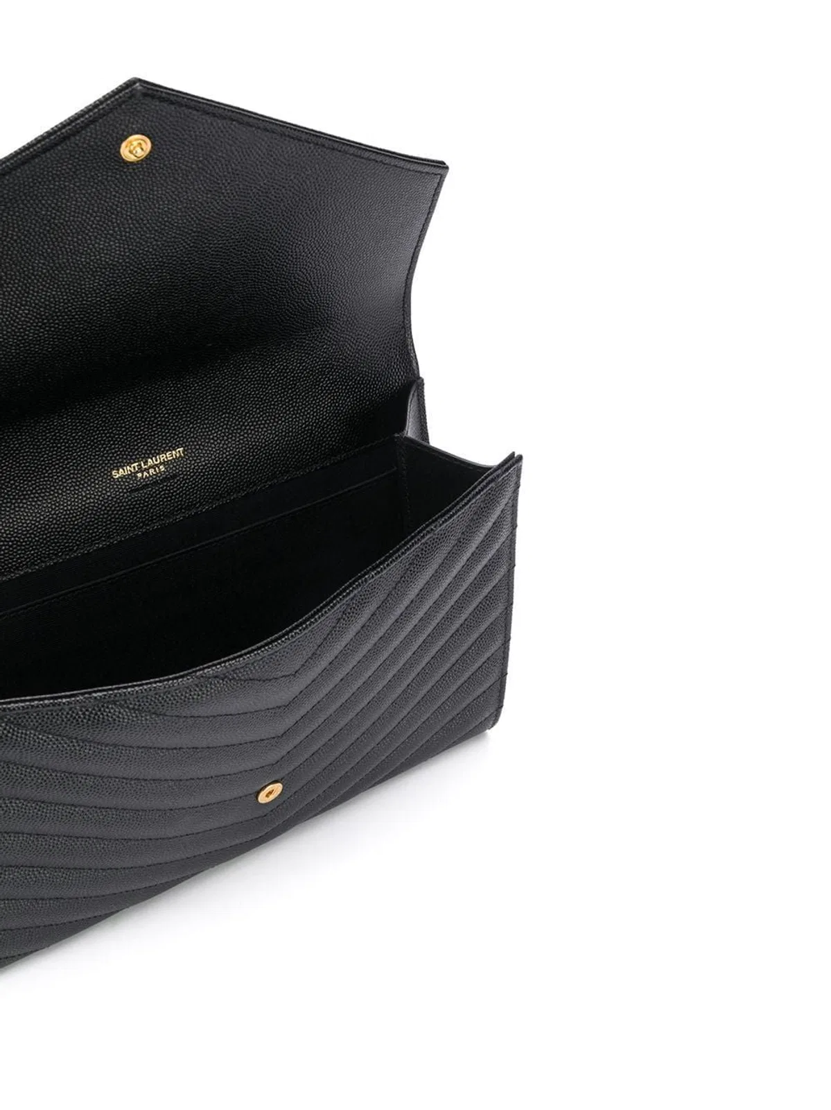 Saint Laurent Cassandre Flap Pouch In Grain De Poudre 